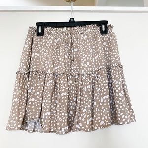 Bohme Tan Polka Dot Skirt